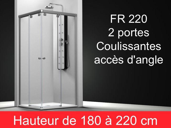 Parois de douche Largeur 120 - Paroi de douche accès d'angle 120x120 cm