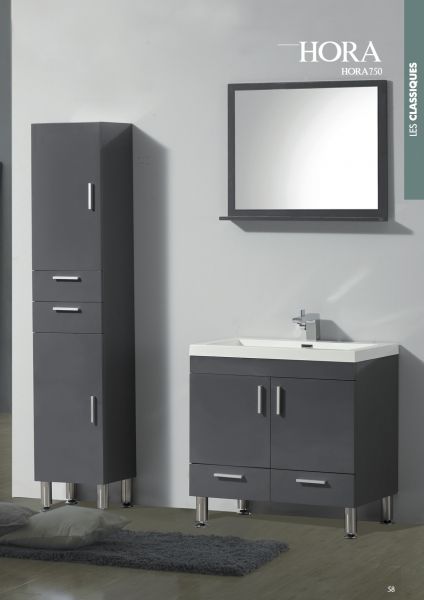 armoire salle de bain gris laque
