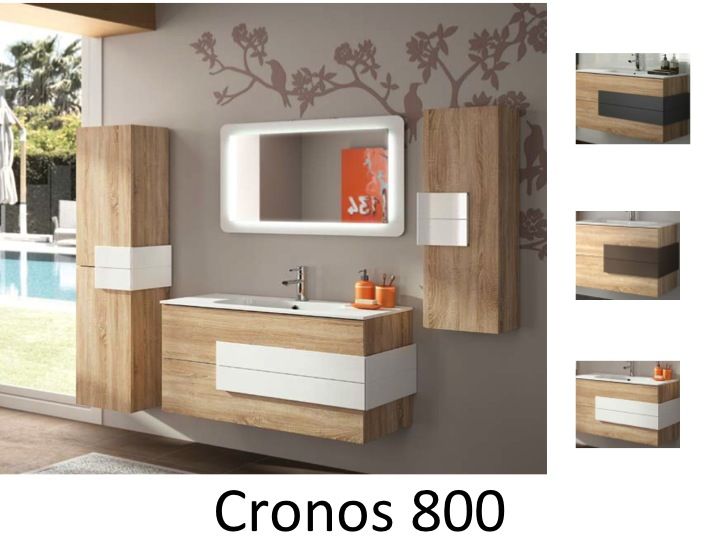 Meuble De Salle De Bain, Suspendu 80 Cm, CRONOS Meuble De Salle De Bain, Suspendu 80 Cm, CRONOS