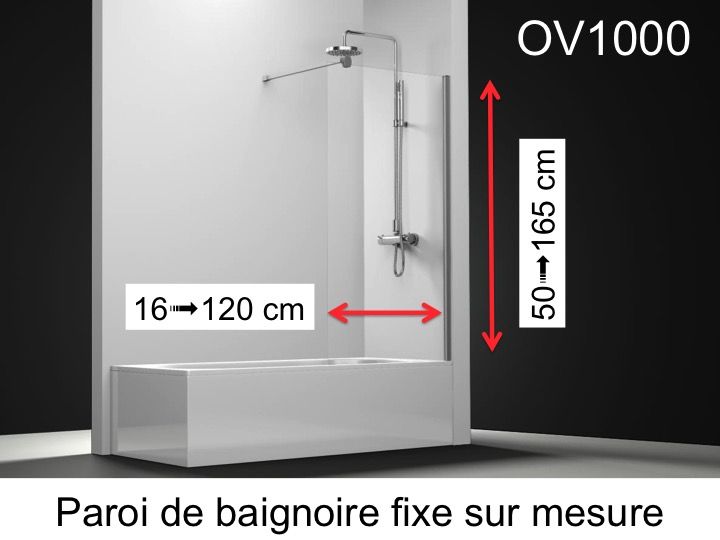 paroi de longueur 50 pare baignoire fixe 50 x 150 paroi de longueur 50 pare baignoire fixe 50 x 150