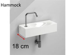 Lave-mains design, 18 x 65 cm, robinetterie à gauche - HAMMOCK 65