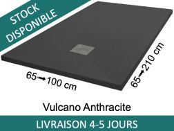 Receveur de douche, 120 cm, extra plat en Acrystone - VULCANO Anthracite
