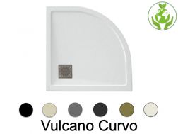 80x80 cm - Receveur de douche d'angle, resine Acrystone® - VULCANO Curvo
