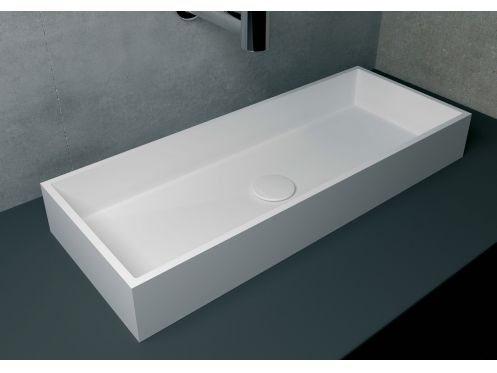 Umywalka nablatowa 30 x 75 cm z żywicy Solid Surface - BALI