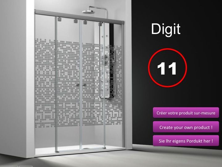 Paroi de douche Longueur 195 - Paroi de douche 4 panneaux, 2 portes