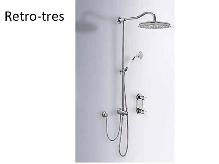 Colonne de douche RETRO thermostatique Douche fixe de Ø 310 mm. Corps