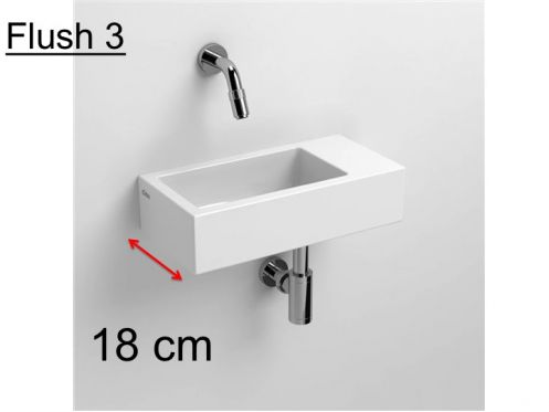 Håndvask, 18 x 36 cm, hylde til højre - FLUSH 3 RIGHT