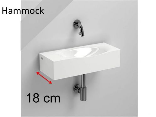 Design håndvask, 18 x 45 cm, uden hankehul - HAMMOCK 45