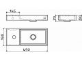Lave mains, 19 x 45 cm, robinetterie gauche - MINI WASH ME 45 LEFT