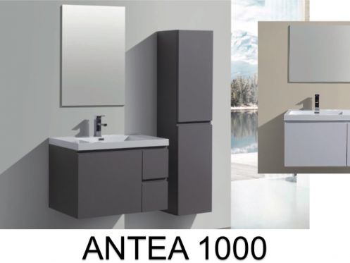 Meuble salle de bain en 100 cm suspendu avec trois