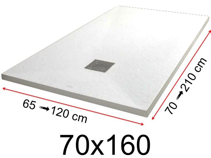 Receveur de douche 70x160 cm 700x1600 mm en résine minérale