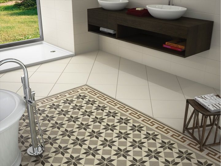 SIMAT BEIGE 20x20 - Carrelage de sol aspect carreaux de ciment.