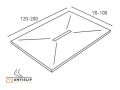Receveur de douche, en rsine minrale Solid Surface, bonde centrale - HYDRA CENTRAL