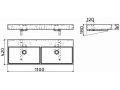 Lavabo double, 110 x 42 cm - WASH ME 110 DOUBLE