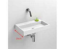 Lave mains, 24 x 38 cm, robinetterie murale - MINI WASH ME 38