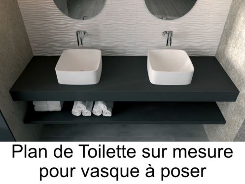 Plan de toilette sur mesure, en rsine minrale, pour vasque de salle de bain  poser - GEA