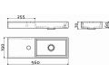 Lave mains, 19 x 56 cm,  robinetterie  gauche - MINI WASH ME 56 LEFT