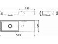 Lave mains, 19 x 56 cm, robinetterie  droite - MINI WASH ME 56 RIGHT