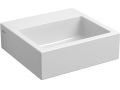 Lave mains, 27 x 28 cm, en cramique blanc, robinetterie mural - FLUSH 1 