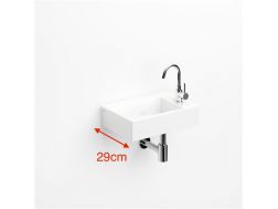Lave-mains, 29 x 43 cm, plage à droite - FLUSH 2 PLUS