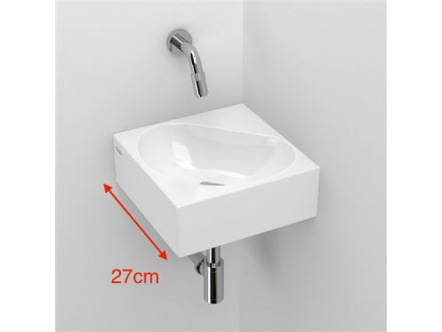 Lave-mains, 27 x 27 cm, d' angulaire, en cramique, sans perage robinetterie - FLUSH 5