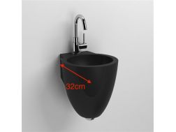 Lave-mains design, anthracite mate, avec perçage robinetterie - FLUSH 6