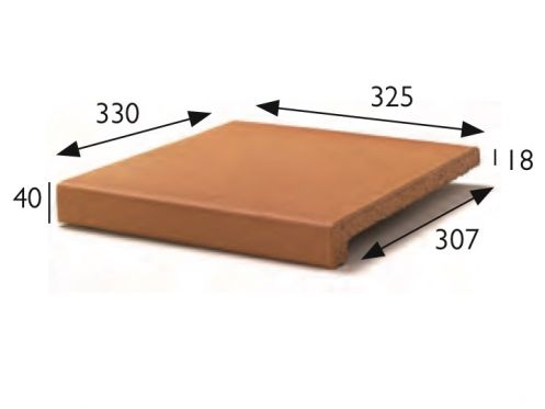 Profil schodowy 33 x 33 x 4 cm - Płytki z rozciągniętego piaskowca - typ piaskowca artois - aragon gres - klinkier buchtal