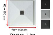 Receveur de douche sur mesure de très petite taille avec une bordure anti débordement - 80 x 80 -  BORDER LISA