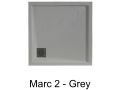 Receveurs de douche carr, avec bordure, vacuation en angle, en rsine minrale - MARC II