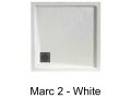 Receveurs de douche carr, avec bordure, vacuation en angle, en rsine minrale - MARC II