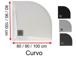 Receveurs de douche quart de rond, en résine minérale - CURVO