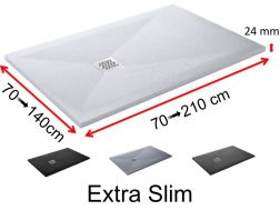 Receveur de douche en résine, épaisseur 24 mm - Extra Slim SLATE 