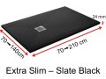 Receveur de douche en rsine, paisseur 24 mm - Extra Slim SLATE 