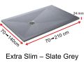 Receveur de douche en rsine, paisseur 24 mm - Extra Slim SLATE 