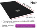 Receveurs de douche en rsine minrale, sur mesure, effet pierre, antidrapant - VULCANO Noir - 110 cm