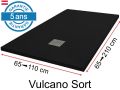 Receveurs de douche en rsine minrale, sur mesure, effet pierre, antidrapant - VULCANO Noir - 140 cm