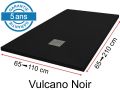 Receveurs de douche en rsine minrale, sur mesure, effet pierre, antidrapant - VULCANO Noir - 140 cm
