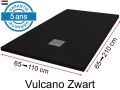 Receveurs de douche en rsine minrale, sur mesure, effet pierre, antidrapant - VULCANO Noir - 140 cm