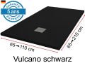 Receveurs de douche en rsine minrale, sur mesure, effet pierre, antidrapant - VULCANO Noir - 140 cm