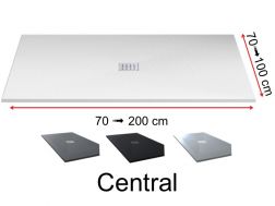 Receveur de douche, avec évacuation centrale - Central Pizarra - 120 cm