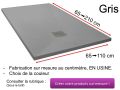Receveurs de douche en rsine minrale, sur mesure, effet pierre, antidrapant - VULCANO anthracite - 195 cm