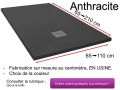 Receveurs de douche en rsine minrale, sur mesure, effet pierre, antidrapant - VULCANO anthracite - 195 cm