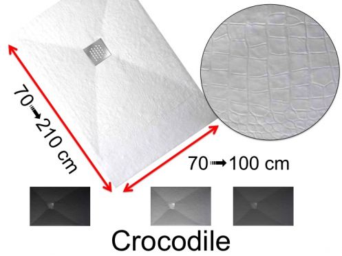 Receveurs de douche, finition effet cuir de crocodile -  CROCODILE