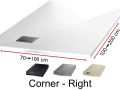 Receveur de douche avec une vacuation en angle  droite - CORNER Droite 120