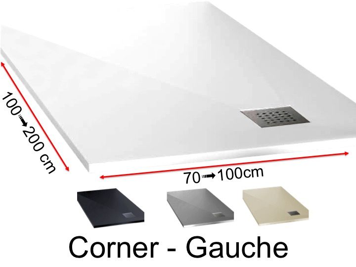 Receveur de douche avec une évacuation en angle à gauche CORNER — free download