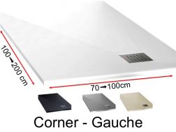 Receveur de douche avec une évacuation en angle à gauche - CORNER gauche 130
