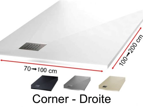 Receveur de douche avec une vacuation en angle  droite - CORNER Droite 140