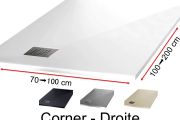 Receveur de douche avec une évacuation en angle à droite - CORNER Droite 150