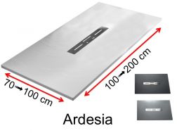 Receveur de douche caniveau central, finition ardoise - ARDESIA 180