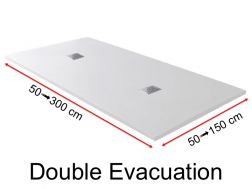 Receveur de douche, avec double évacuation - DOUBLE DRAIN 250